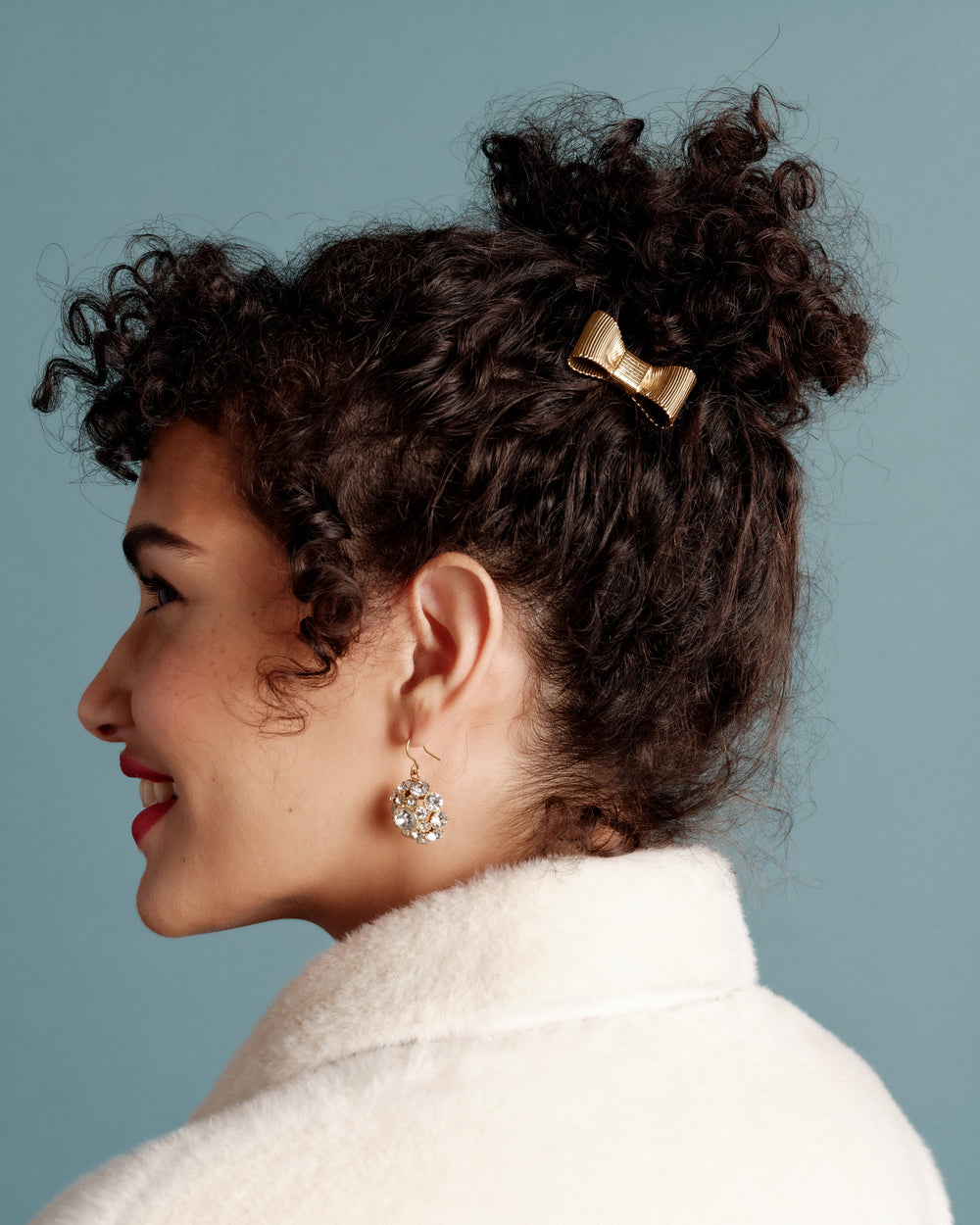 FV Tuxedo Bow Hairclip - Gold Hair Accessory Frances Valentine