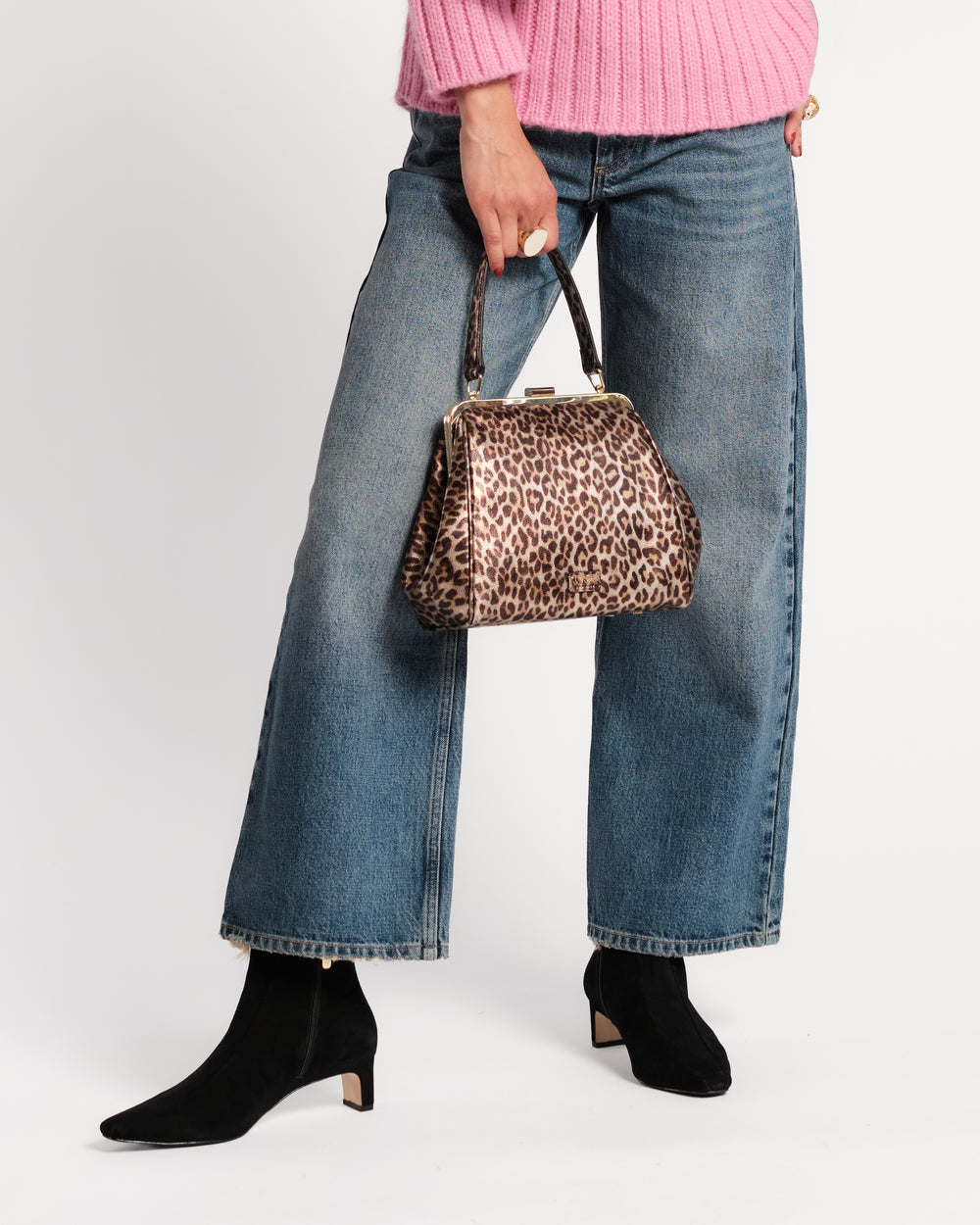 Katherine Frame Bag - Metallic Leopard