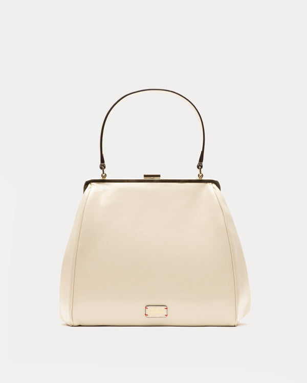 Katherine Frame Bag Crinkled Leather Leather Oyster OS Frances Valentine