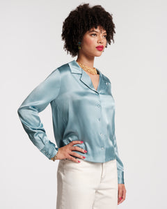 Katherine Silk Shirt French Blue - Frances Valentine