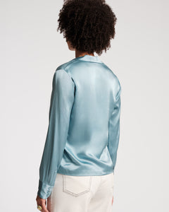 Katherine Silk Shirt French Blue - Frances Valentine