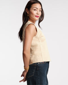 Cole Top Stretch Cotton Khaki - Frances Valentine