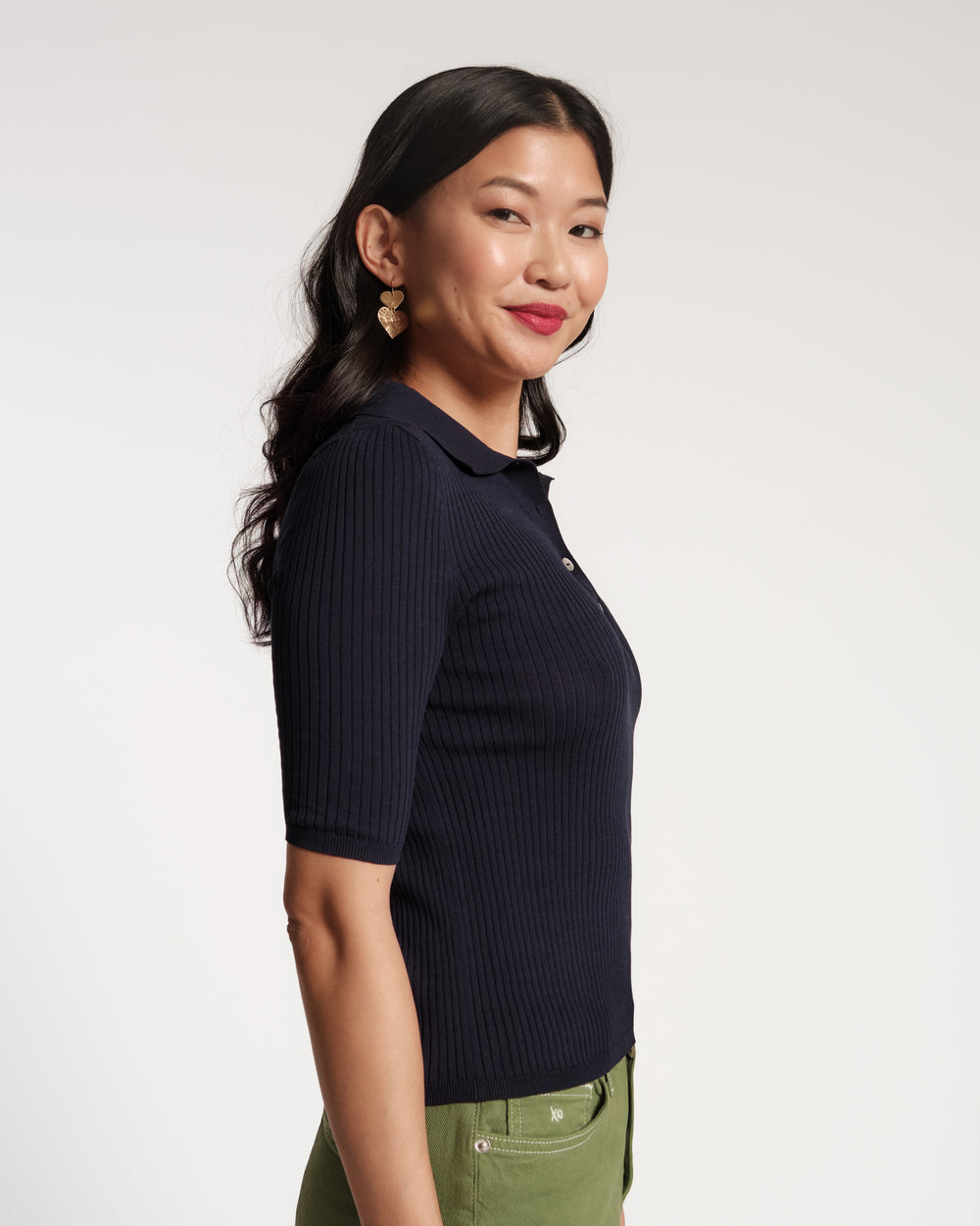 Krissy Polo - Navy Tops Frances Valentine