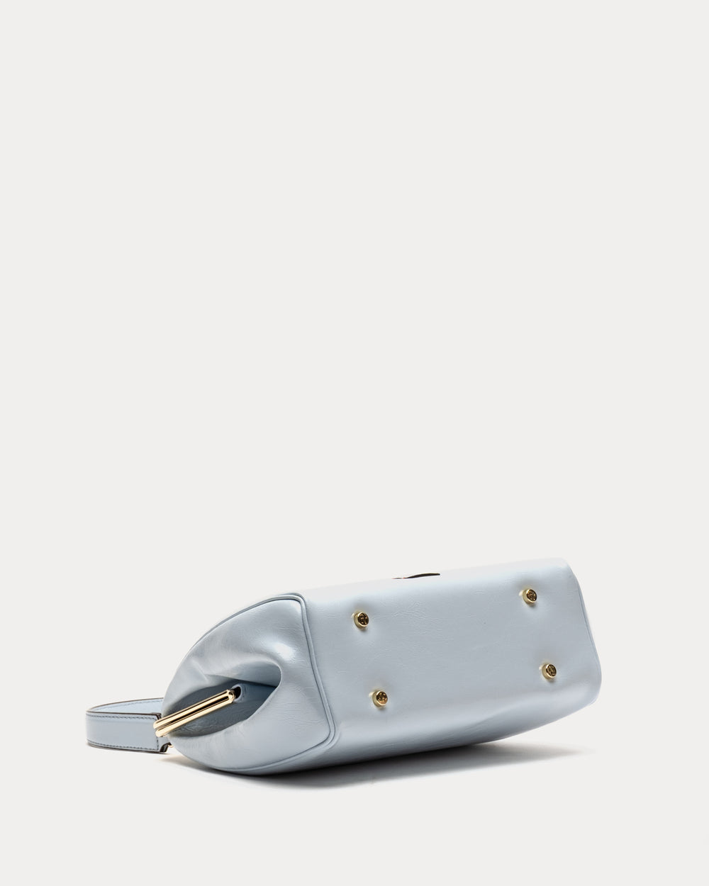 Katherine Frame Bag - Crinkled Leather Light Blue Frame Bag Frances Valentine