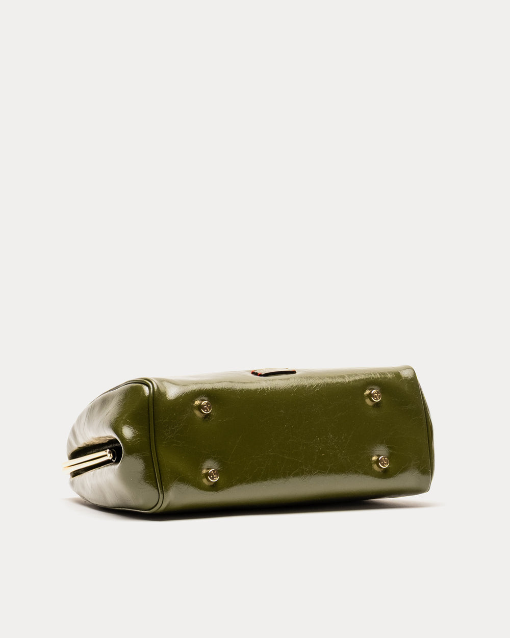 Katherine Frame Bag - Crinkled Leather Olive - Frances Valentine
