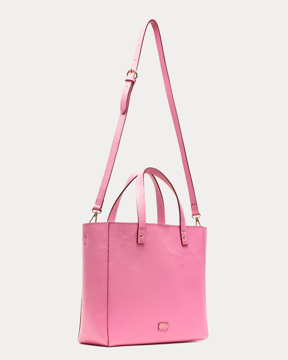 Large Margaret Tote - Tumbled Leather Pink Handbag Frances Valentine