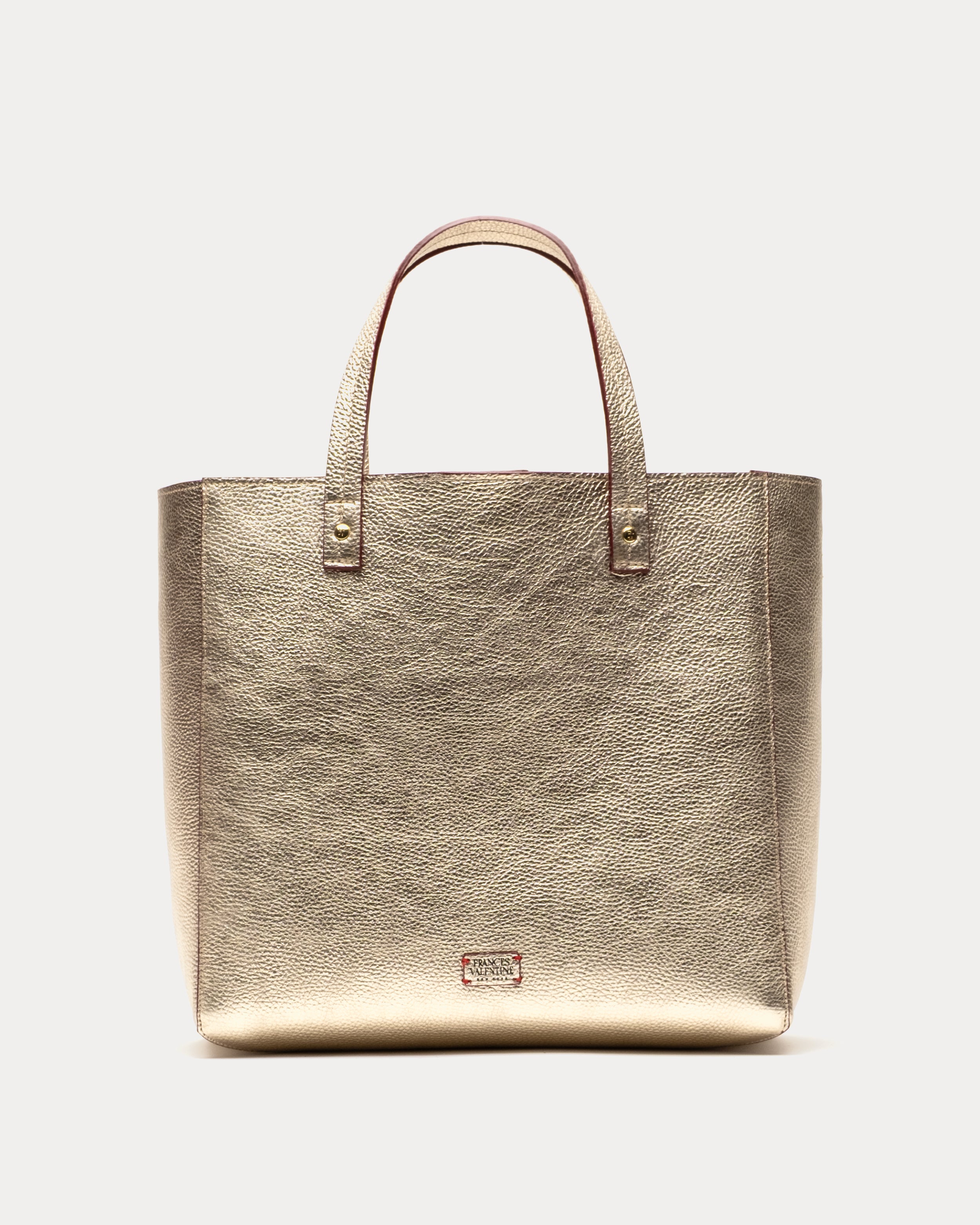 Large Margaret Tote - Tumbled Leather Canary – Frances Valentine