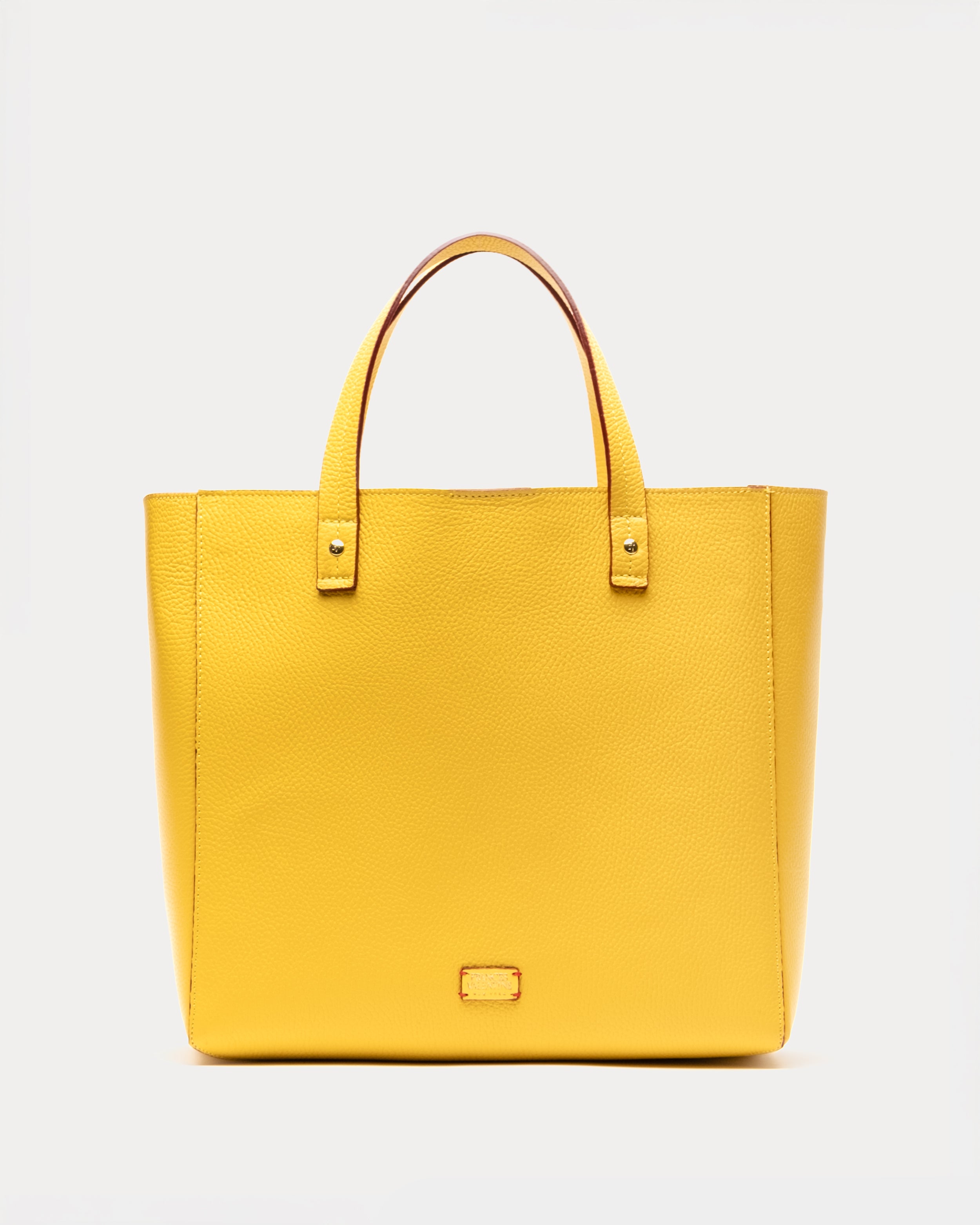 Large Margaret Tote - Tumbled Leather Canary – Frances Valentine