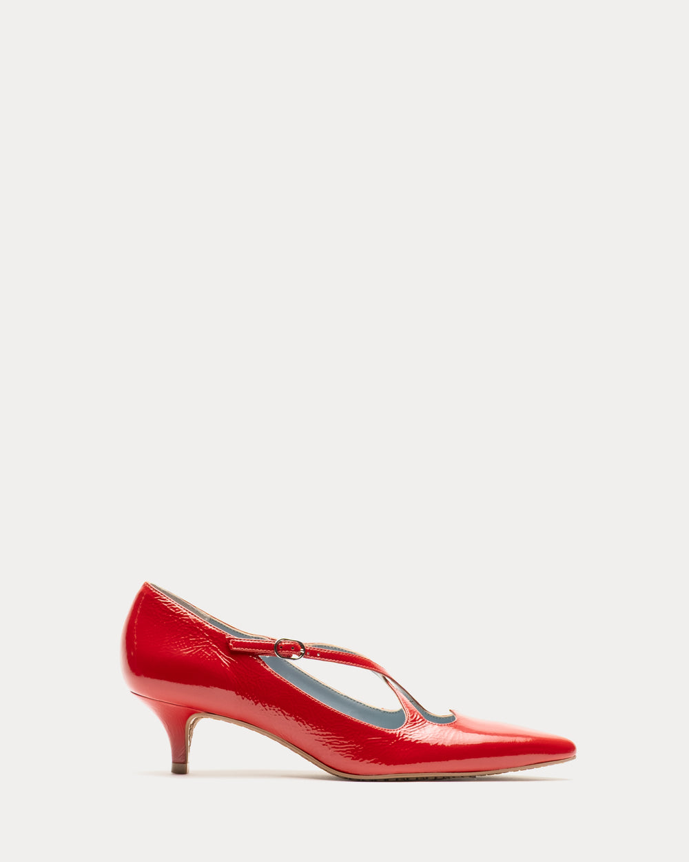 Lily Heel - Crinkled Leather Red Heels Frances Valentine