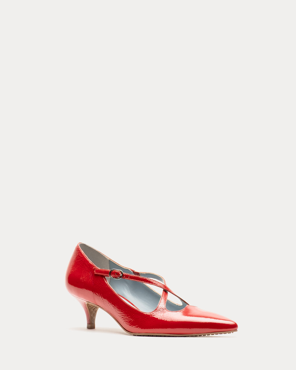 Lily Heel - Crinkled Leather Red Heels Frances Valentine