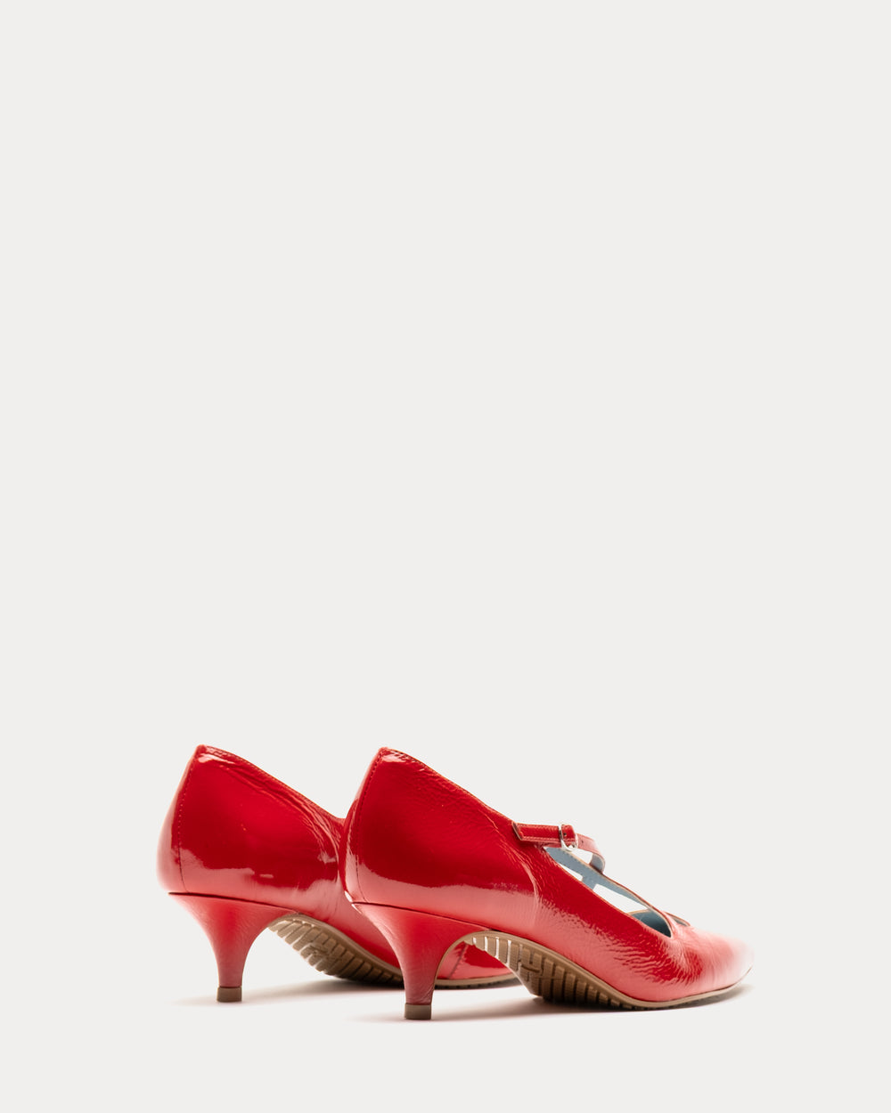 Lily Heel - Crinkled Leather Red Heels Frances Valentine