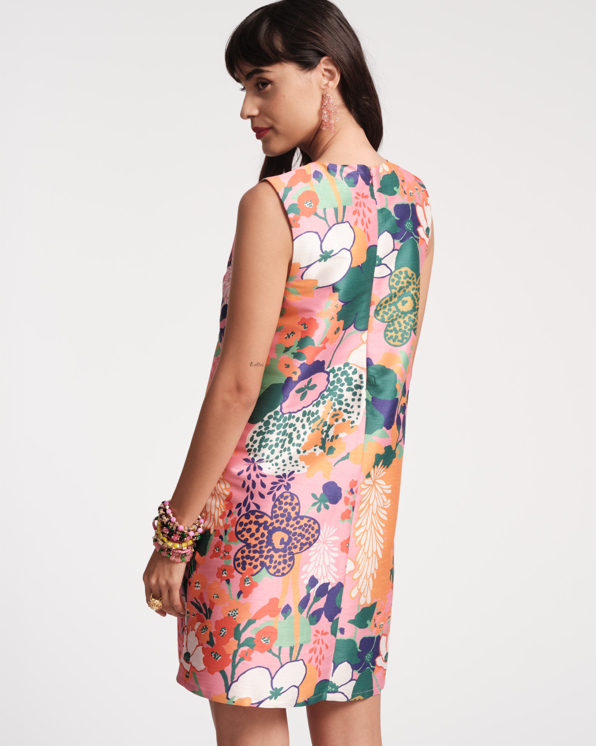 Frances Valentine Lilly Shift Dress Botanical Bash, Pink, Size 1X Frances Valentine Lilly Shift Dress Botanical Bash, Pink, Size 1X