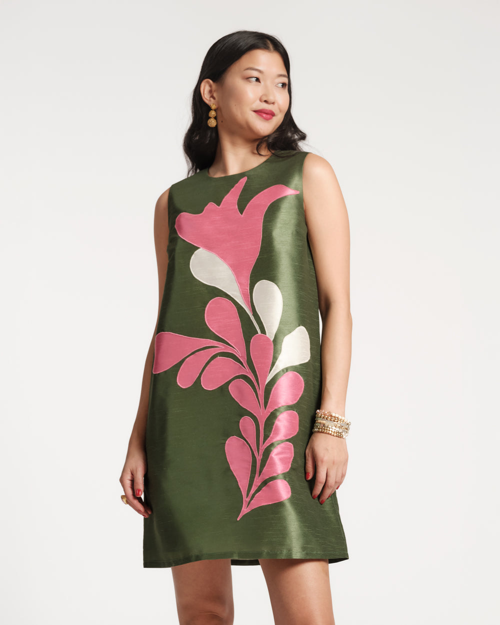 Lily Shift Dress - Mid-Century Palm 3X Lily Shift Dress - Mid-Century Palm 3X