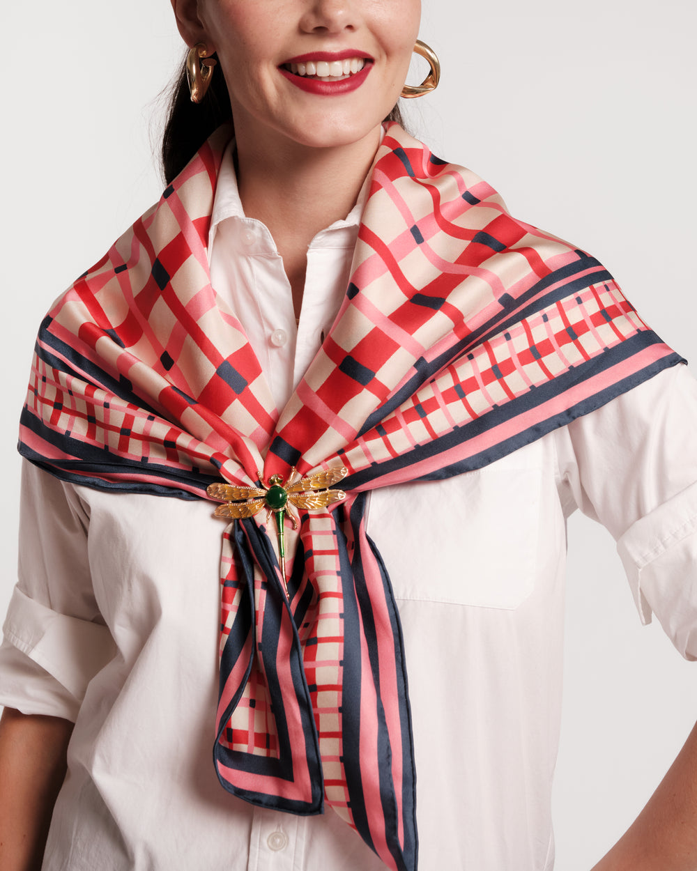 Silk Scarf 36" - Lollipop Lattice