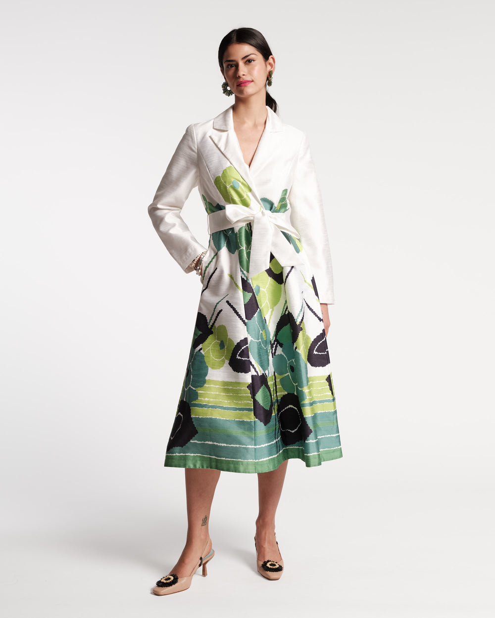 Lucille Wrap Dress - Grass is Greener - Frances Valentine