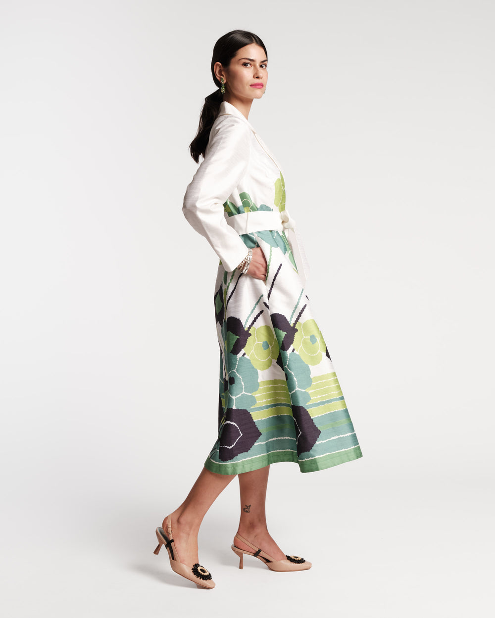 Lucille Wrap Dress - Grass is Greener - Frances Valentine