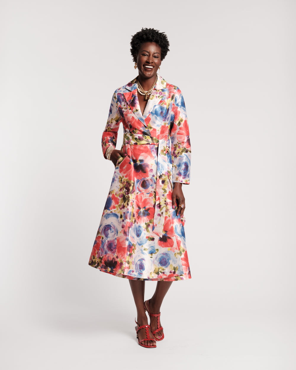 Lucille Wrap Dress - Super Bloom Dresses Frances Valentine