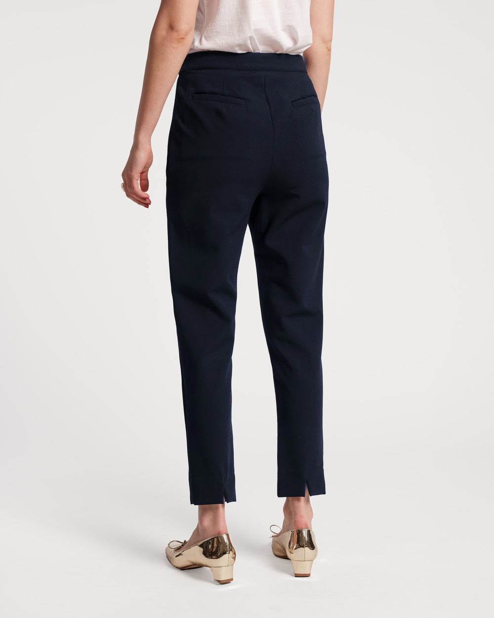 Lucy Cigarette Pant - Cotton Stretch Navy - Frances Valentine