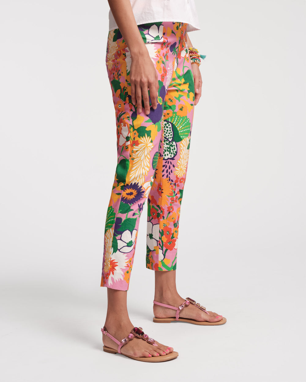 Lucy Cigarette Pant - Cotton Stretch Botanical Bash - Frances Valentine