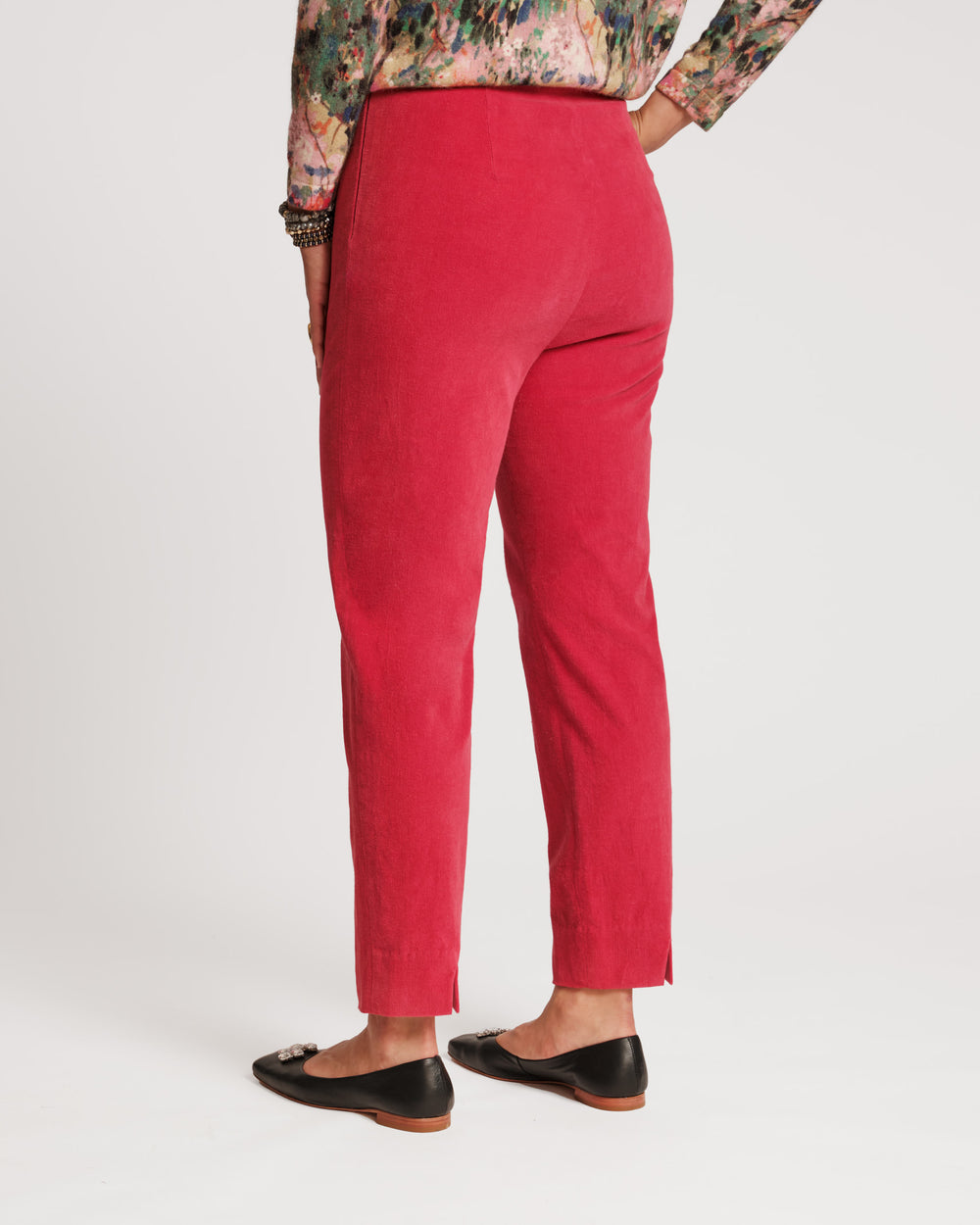 Lucy Velvet Cigarette Pant - Red - Frances Valentine