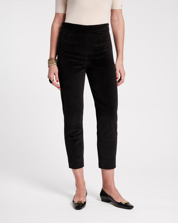 Lucy Velvet Cigarette Pant - Black - Frances Valentine
