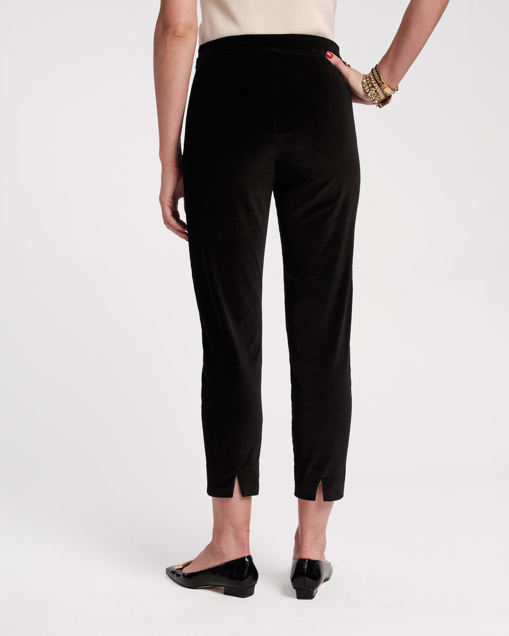 Lucy Velvet Cigarette Pant - Black - Frances Valentine