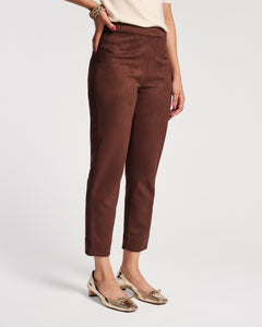 Lucy Pant Microsuede Suede Chocolate - Frances Valentine