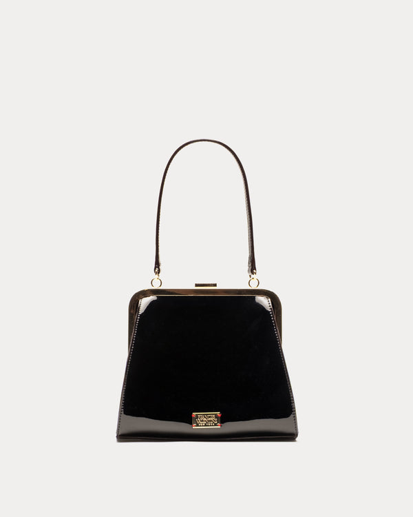 Lulu Frame Bag Soft Patent Leather Black OS Frances Valentine