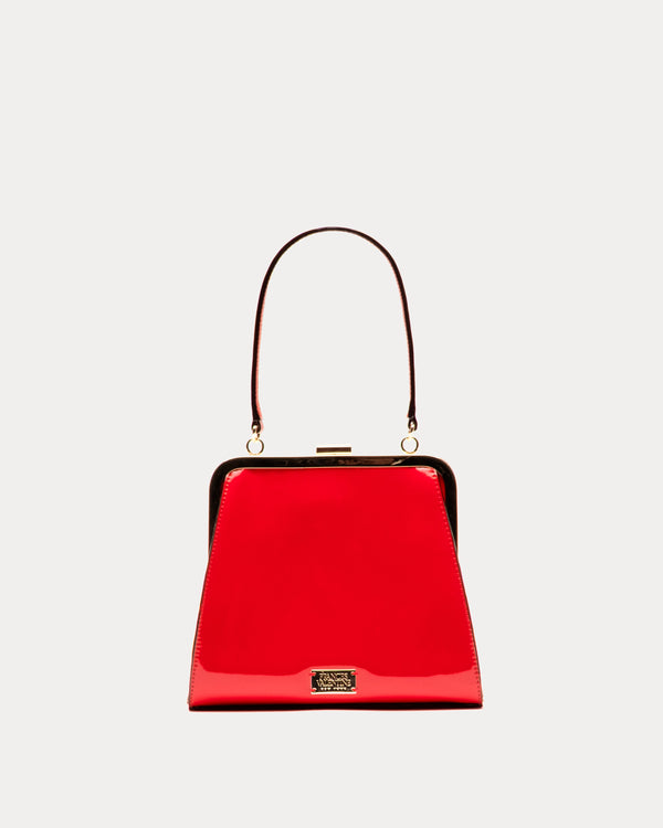 Lulu Frame Bag Soft Patent Leather Red OS Frances Valentine