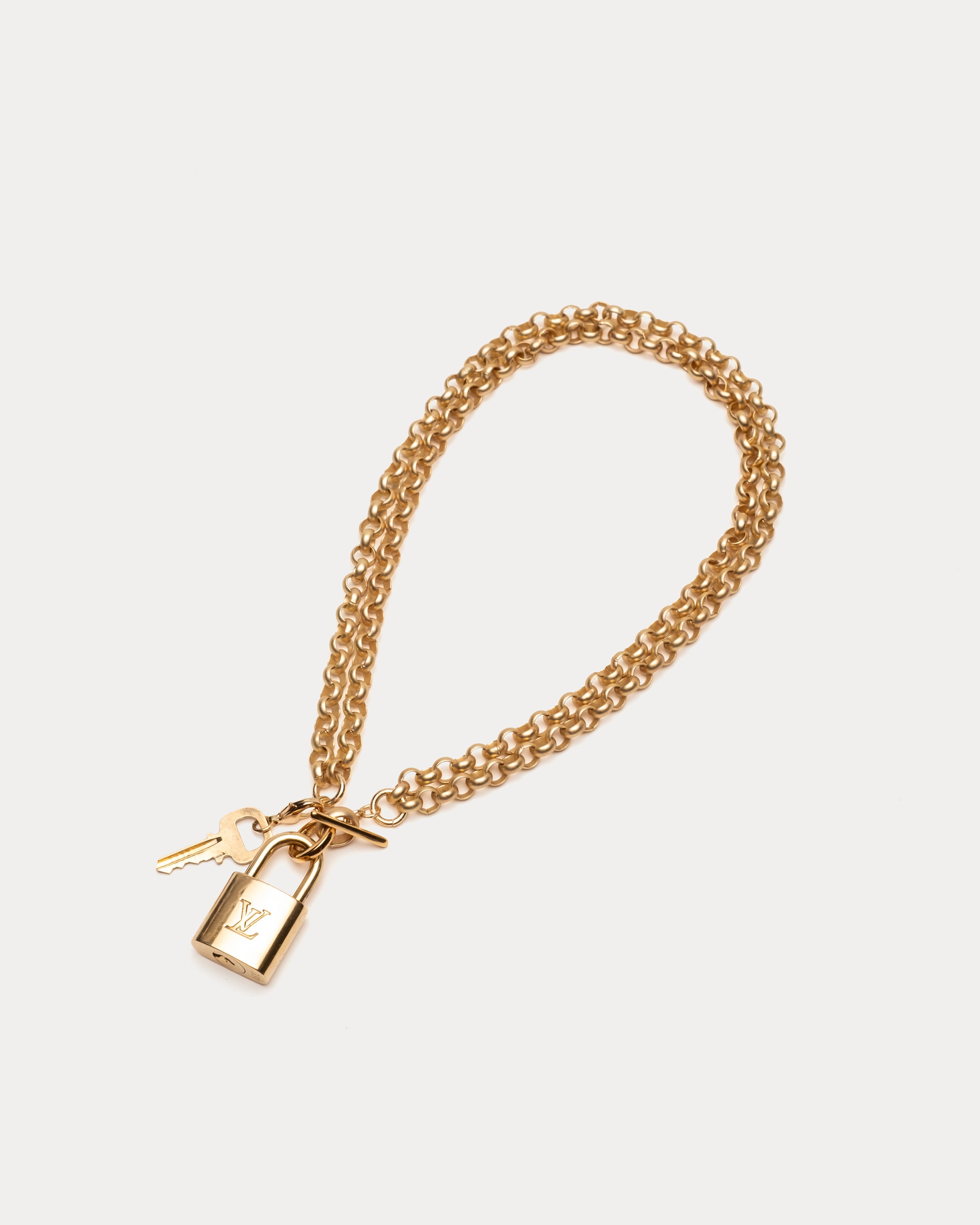Vintage LV Long Toggle Chain Link Necklace - Gold – Frances Valentine
