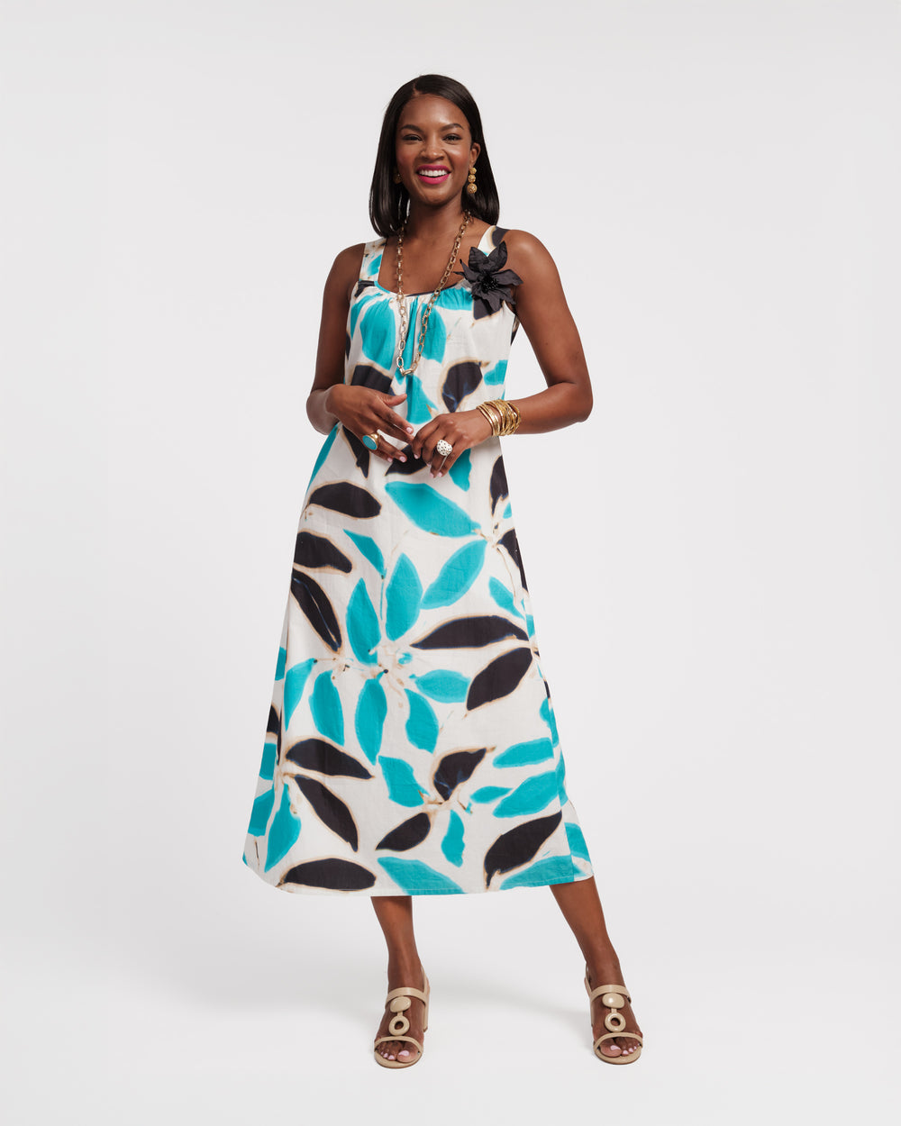 Lynda Maxi Dress - Banana Leaf Blue - Frances Valentine