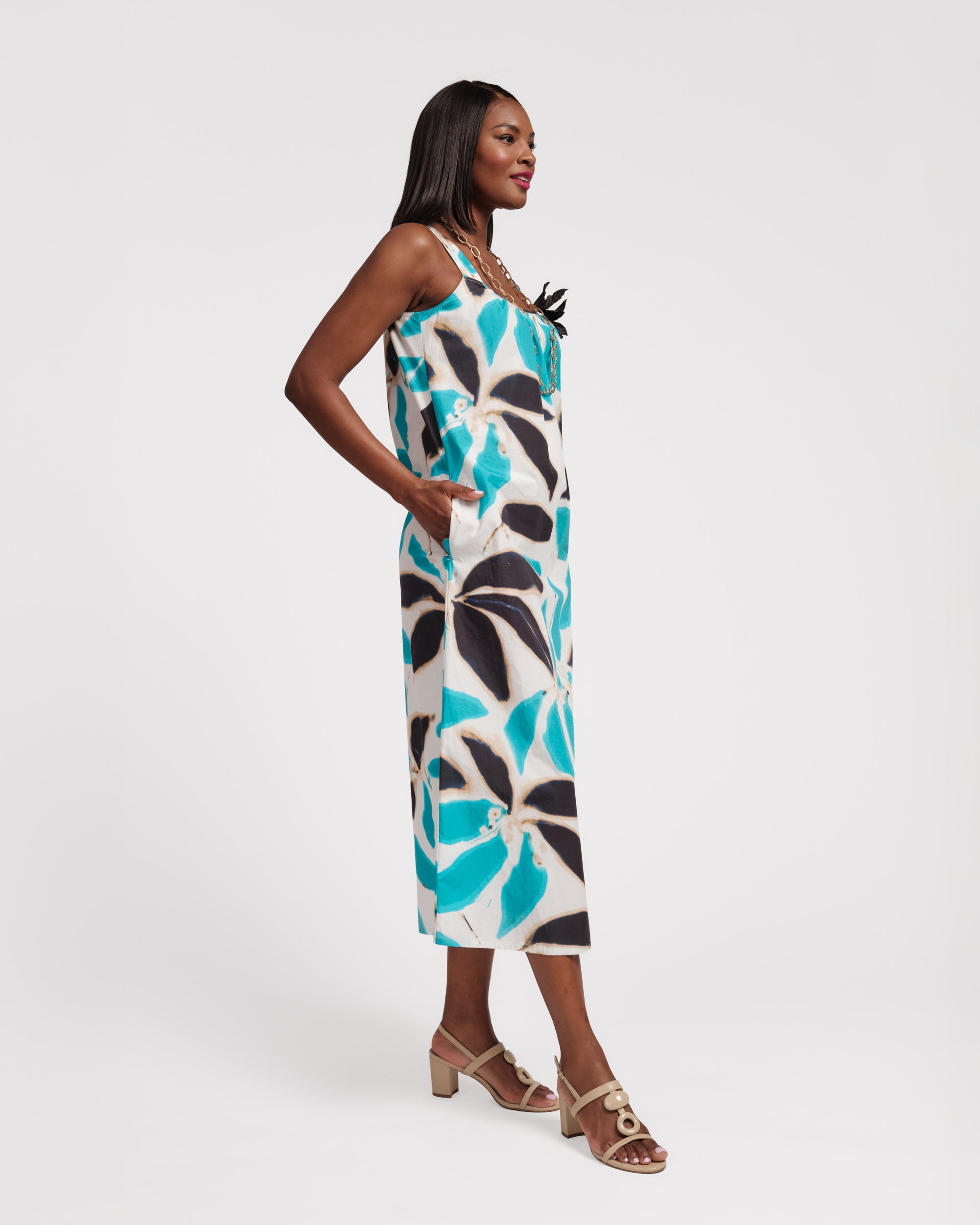Lynda Maxi Dress - Banana Leaf Blue – Frances Valentine