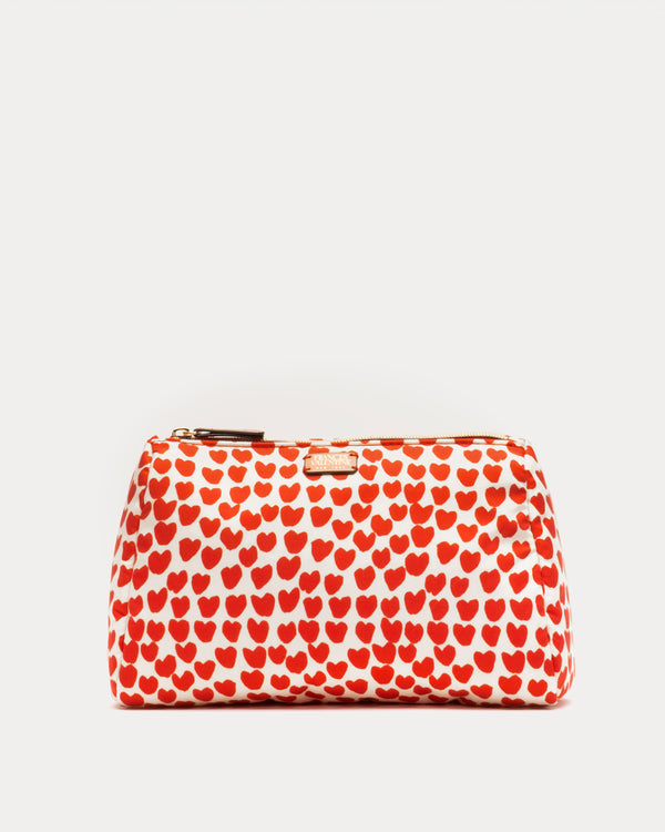 blueis travel cosmetic bag case heart print makeup Cosmetic Hearts Bag – Frances Valentine