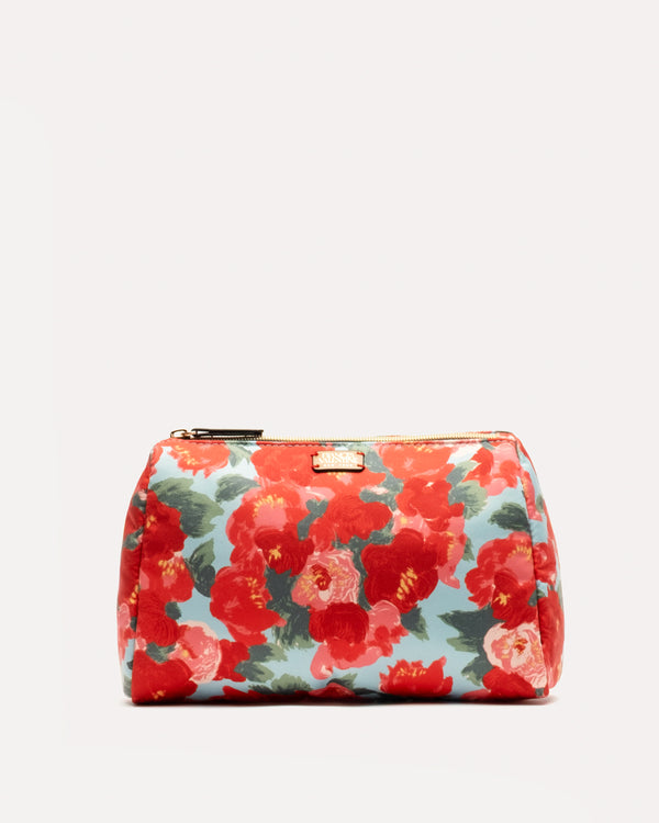 Large E/W Cosmetic Peony Red/Light Blue OS Frances Valentine