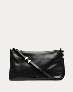 Large Freddie Shoulder Crinkled Leather Black - Frances Valentine
