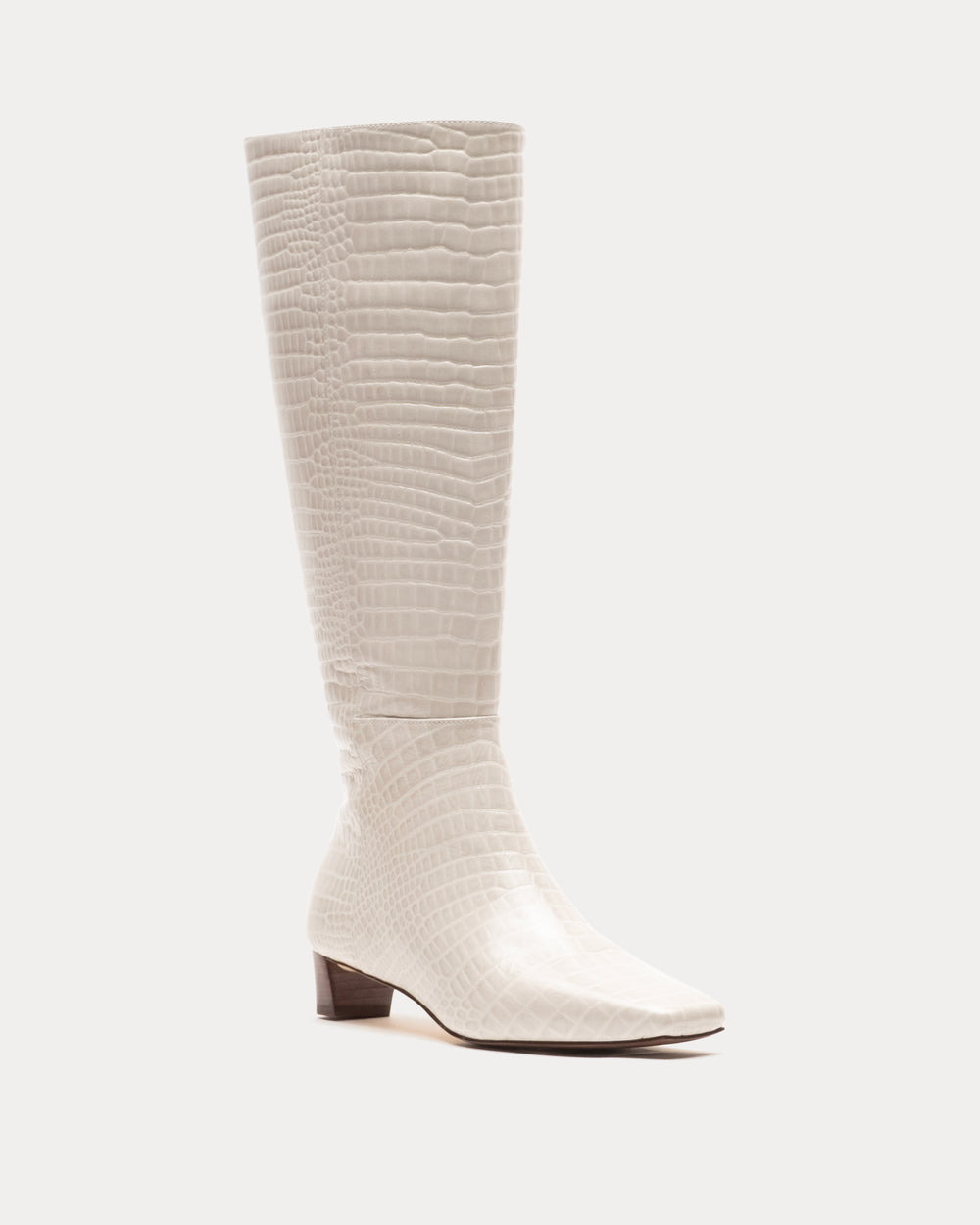 Mackie Boot - Croc Emboss Leather Oyster Boots Frances Valentine