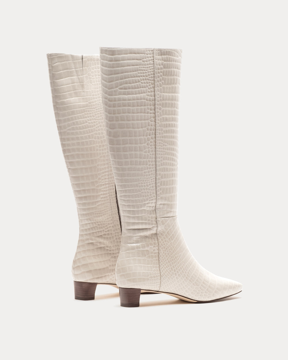Mackie Boot - Croc Emboss Leather Oyster Boots Frances Valentine
