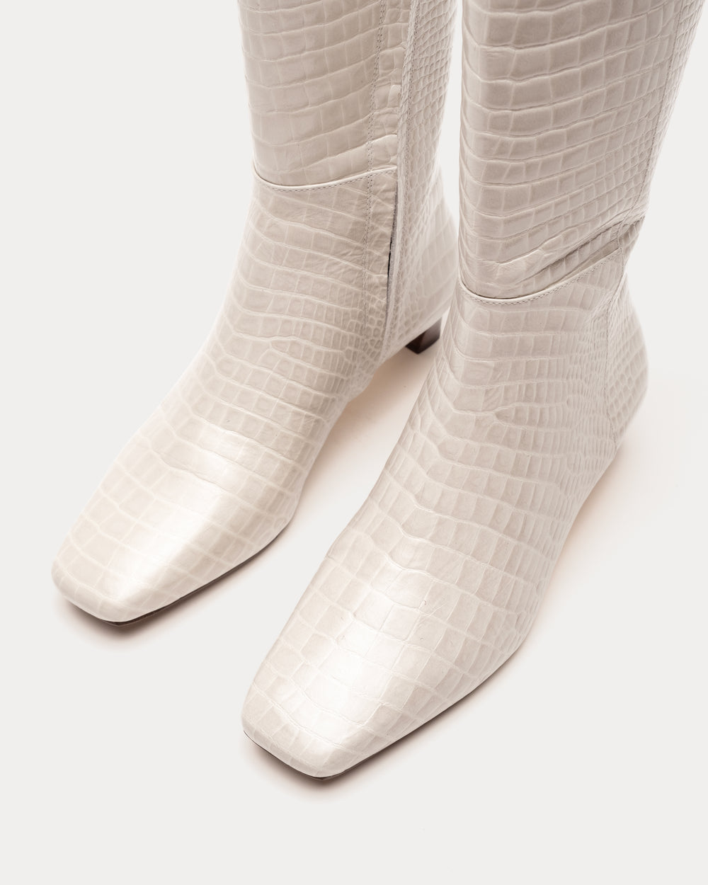 Mackie Boot - Croc Emboss Leather Oyster Boots Frances Valentine