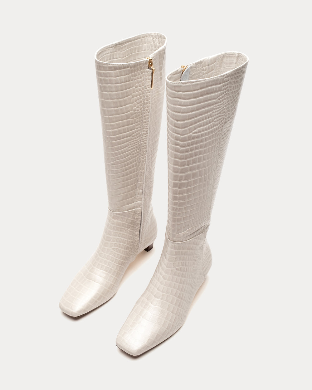 Mackie Boot - Croc Emboss Leather Oyster Boots Frances Valentine