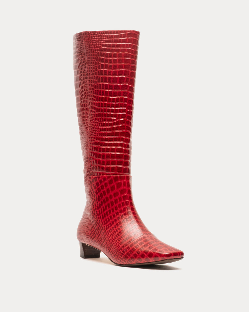 Mackie Boot - Croc Emboss Leather Red