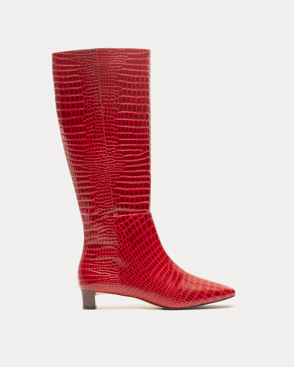Mackie Boot - Croc Emboss Leather Red