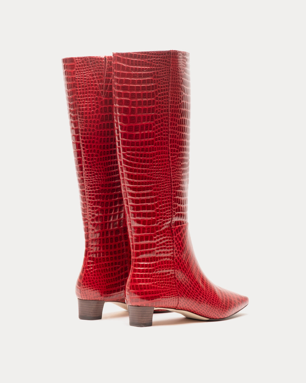 Mackie Boot - Croc Emboss Leather Red