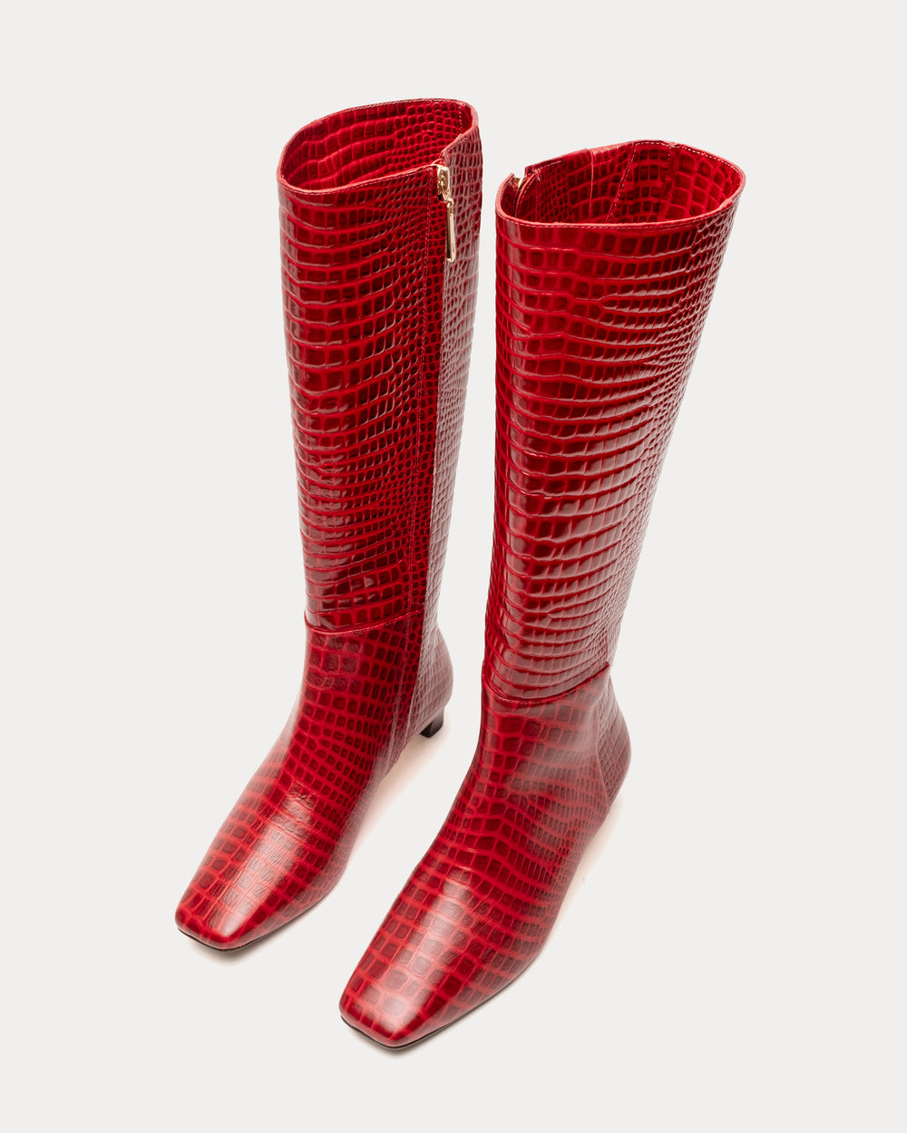 Mackie Boot - Croc Emboss Leather Red