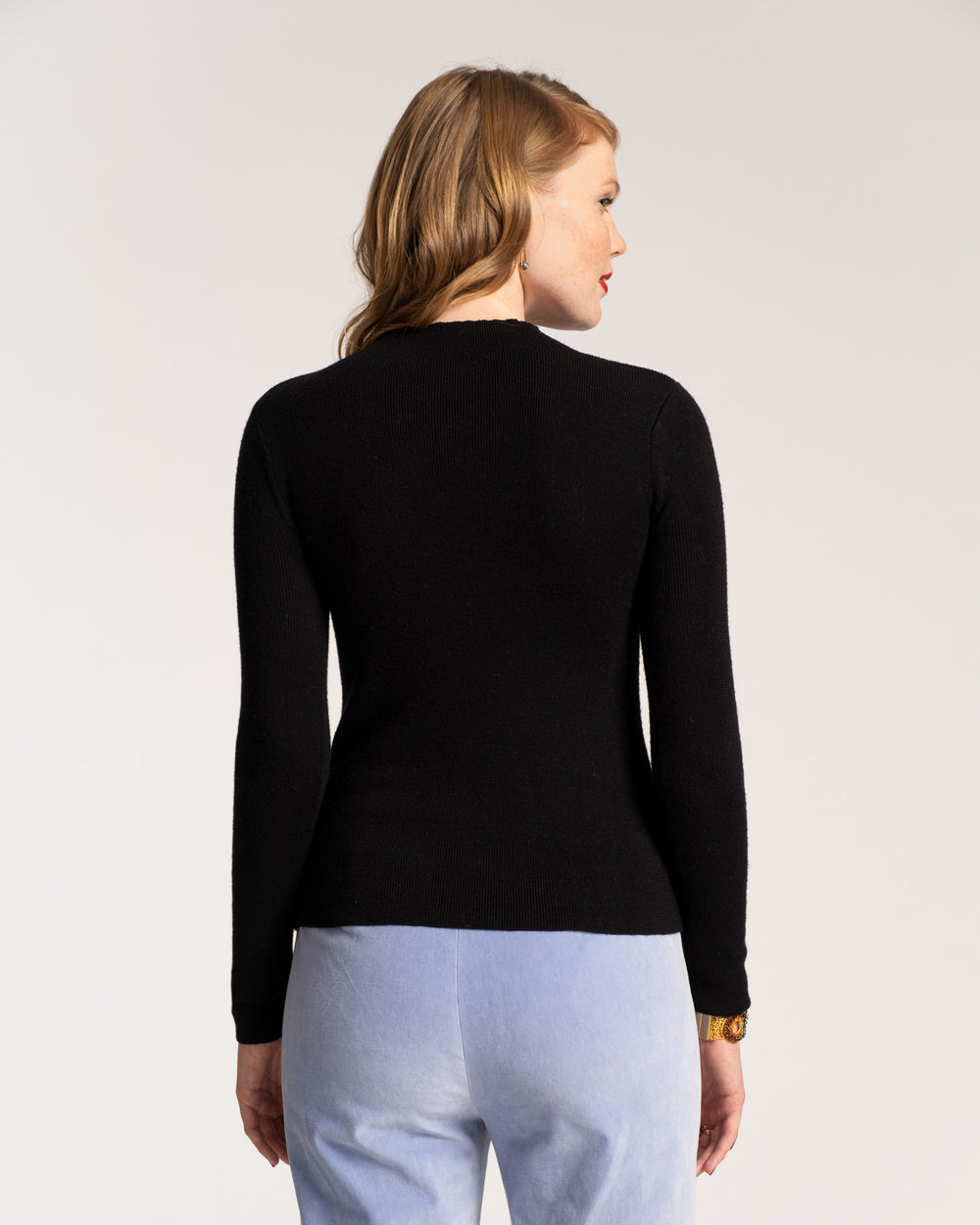Marie Cotton Sweater - Black - Frances Valentine