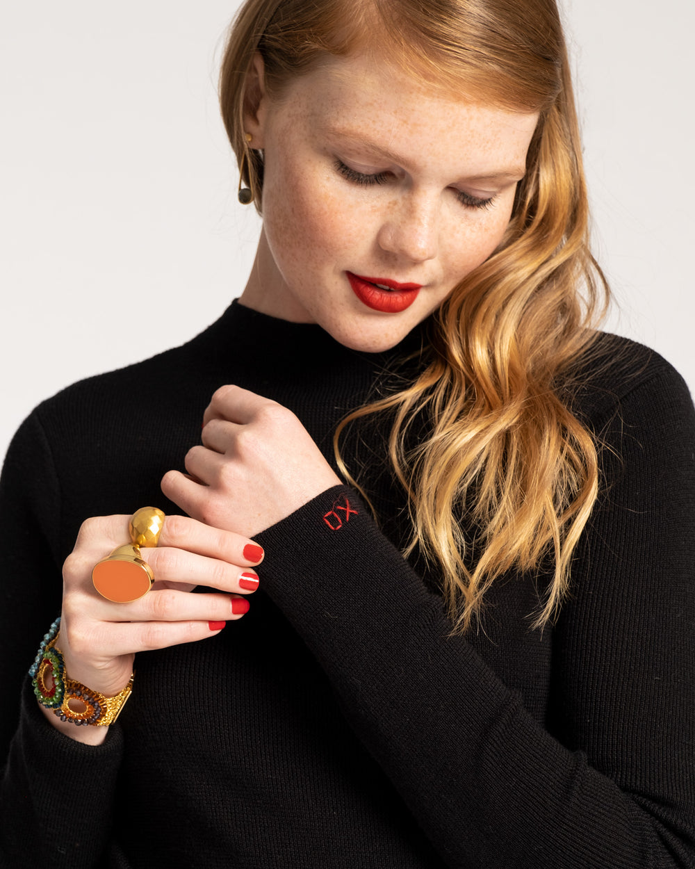 Marie Cotton Sweater - Black - Frances Valentine