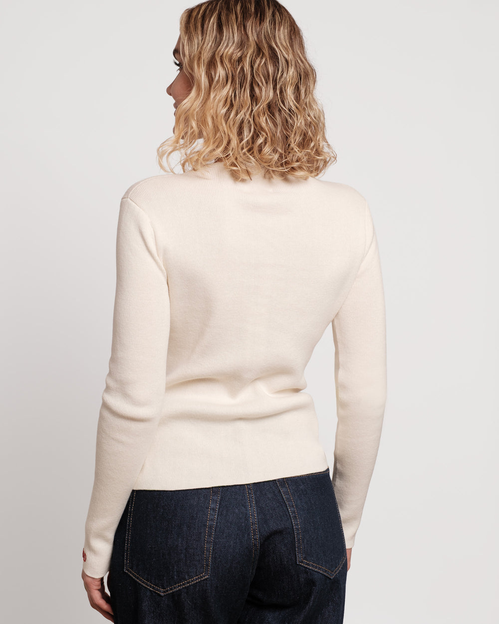 Marie Long Sleeve Cotton Sweater - Oyster Sweater Frances Valentine