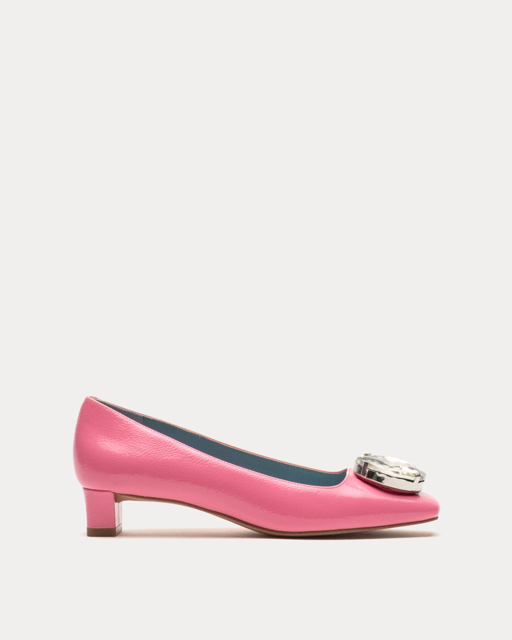 Mary Mod Heel - Crinkled Leather Pink Heels Frances Valentine