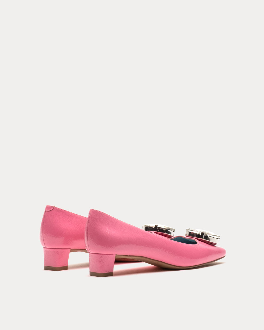 Mary Mod Heel - Crinkled Leather Pink Heels Frances Valentine