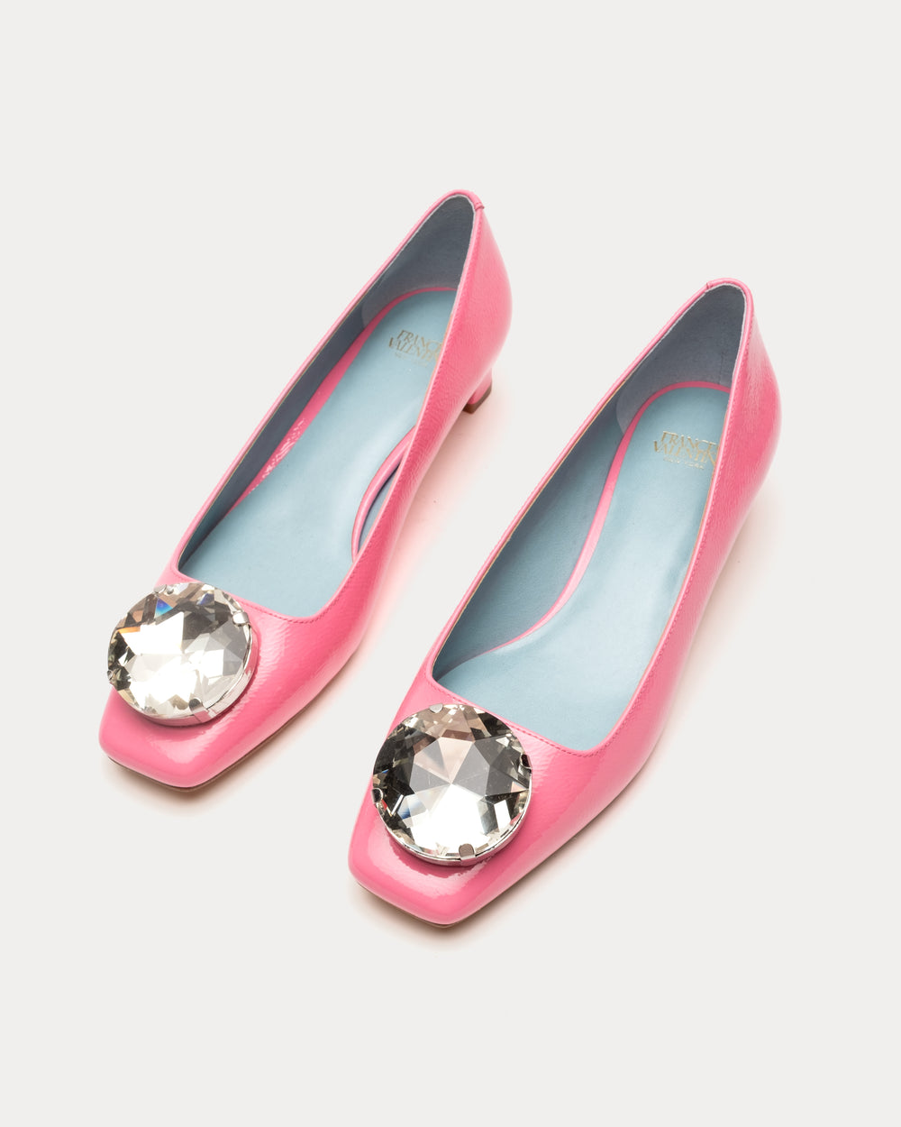 Mary Mod Heel - Crinkled Leather Pink Heels Frances Valentine