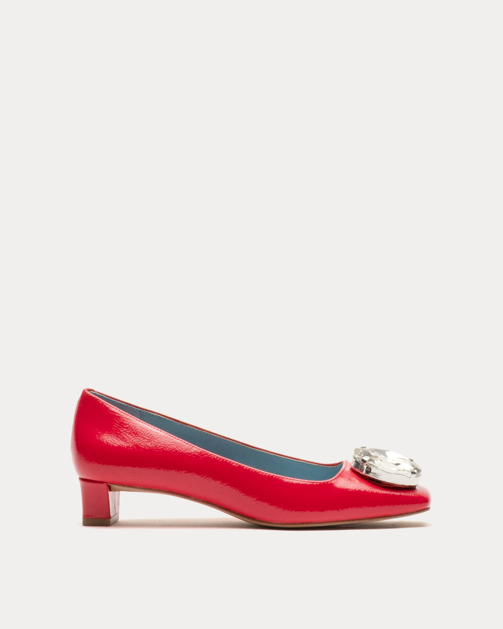 Mary Mod Heel - Crinkled Leather Red Heels Frances Valentine